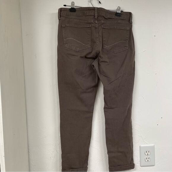 NYDJ Brown Rachel Roll Cuff Ankle Jeans Lift Tuck Technology Womens 10 Stretchy - Picture 3 of 15